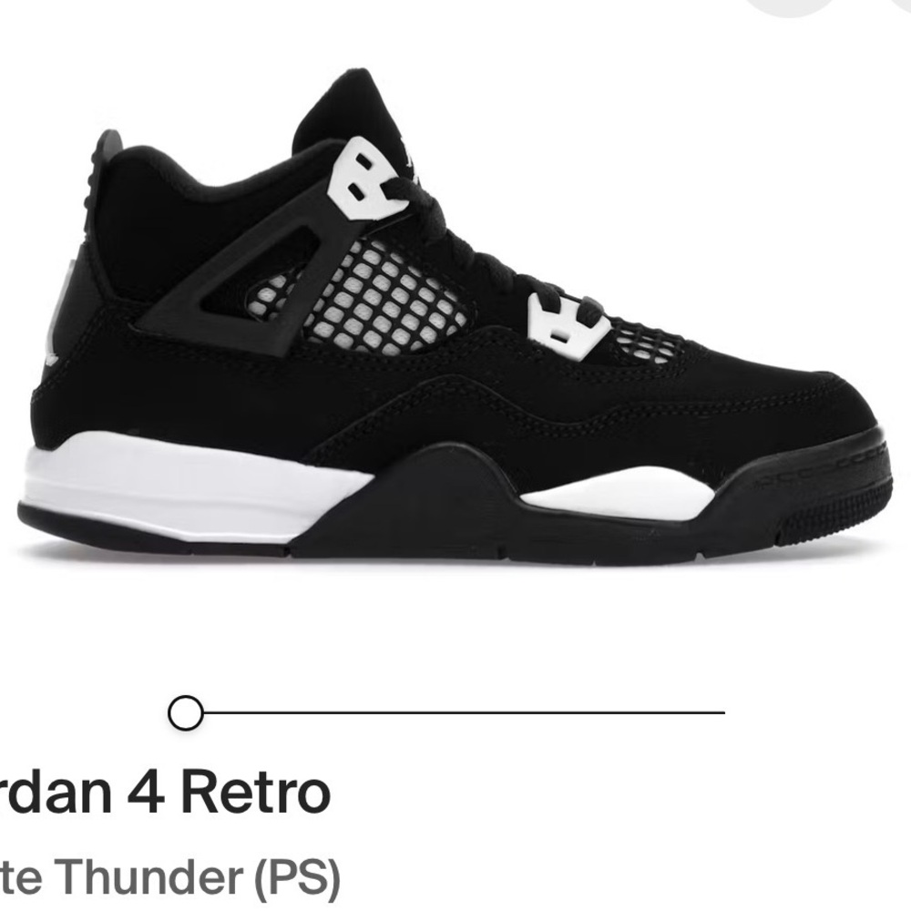 Nike Jordan 4 Retro Black and White Kids Sneakers